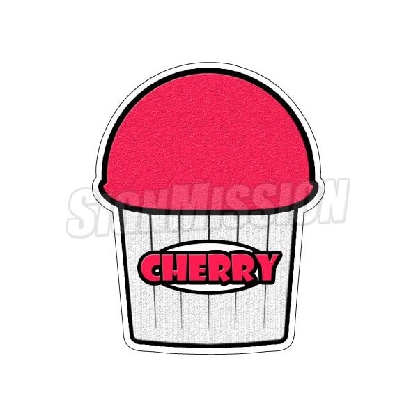 CHERRY FLAVOR Italian Ice Decal shaved ice cart trailer stand sticker, D-DC-16-Cherry Flavor